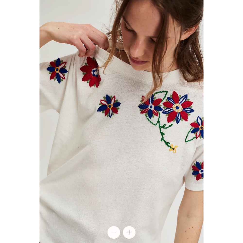 NWOT Free People Petal Stitch Tissue Tee